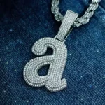 Iced Out Letter a Pendant Necklace Kendrick Lamar Inspired Hip Hop Chain (5)