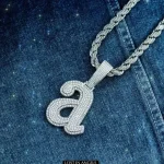 Iced Out Letter a Pendant Necklace Kendrick Lamar Inspired Hip Hop Chain (6)