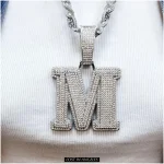 ced Out M Pendant Necklace Hip Hop Jewelry, Kendrick Lamar Inspired (2)
