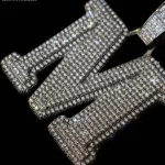 ced Out M Pendant Necklace Hip Hop Jewelry, Kendrick Lamar Inspired (3)