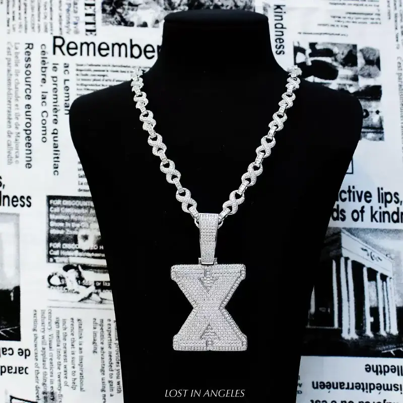 ced Out X Pendant Necklace Hip Hop Jewelry, Kendrick Lamar Inspired ced Out X Pendant Necklace Hip Hop Jewelry, Kendrick Lamar Inspired