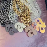 hunky Acrylic Initial Necklace Silver 'A' Pendant, 24 inch Chain A Minor Kendrick Lamar Inspired